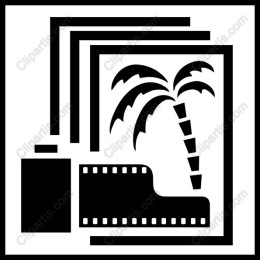 Retro Film Camera and Palm Tree