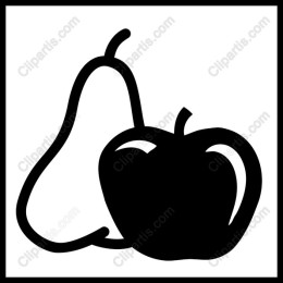 Stylized Apple and Pear Black