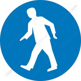 Walking Man in Blue Circle