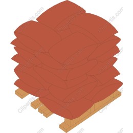 Stacked Bag Cargo on Wooden Pallet