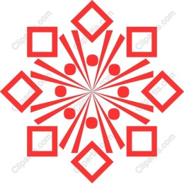 Vibrant Red Geometric Floral