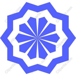 Geometric Flower - Elegant Blue