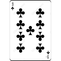 Minimalist 9 of Clubs Playing Card