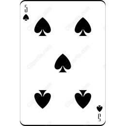 Elegant 5 of Spades Playing Card