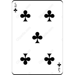Minimalist 5 of Clubs Playing Card