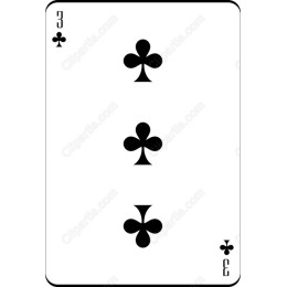 Three of Clubs Playing Card