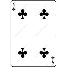 Four of Clubs Playing Card