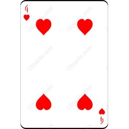 4 of Hearts Card