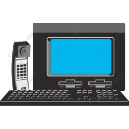 Retro Computer with Telephone