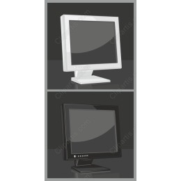 Classic Computer Monitors Set - White & Black