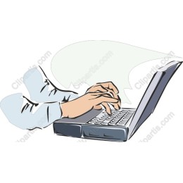 Hands Typing on Laptop