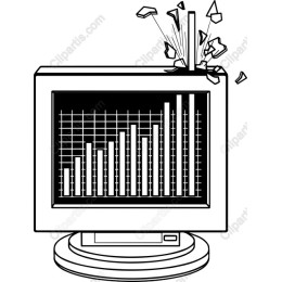Broken Computer Monitor with Graph