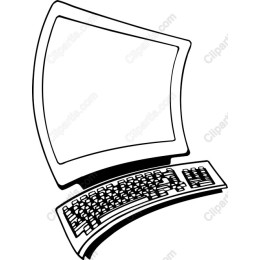 Curved Computer Screen and Keyboard