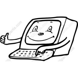 Cheerful Cartoon Computer