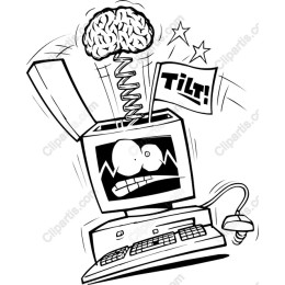 Cartoon Computer with Brain