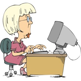 Retro Typing Lady