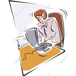 Office Worker Engaged with Computer