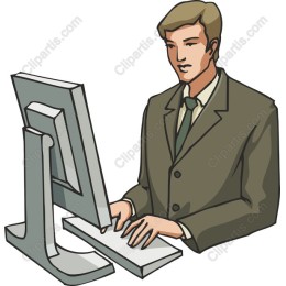 Professional Businessman at Computer