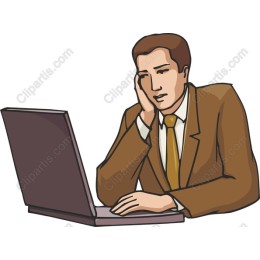 Frustrated Businessman at Laptop