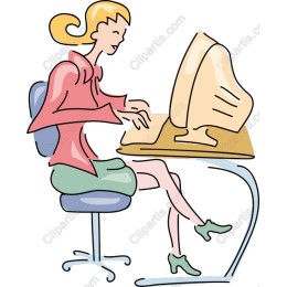 Modern Woman Working at Computer