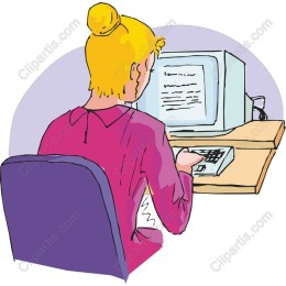 Vintage Professional Woman Working at Computer