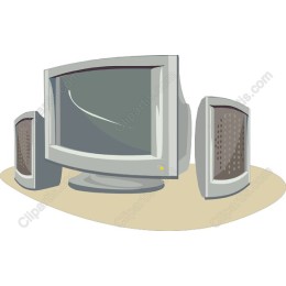 Retro Computer Monitor and Speakers