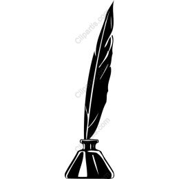 Classic Quill and Ink Pot
