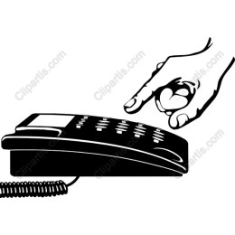 Classic Telephone with Hand Pressing Button