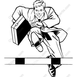 Dynamic Businessman Leaping