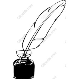 Classic Quill Pen and Ink Bottle