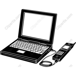 Vintage Laptop and Mobile Phone