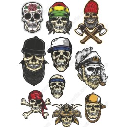 Skull Clipart Set: Edgy