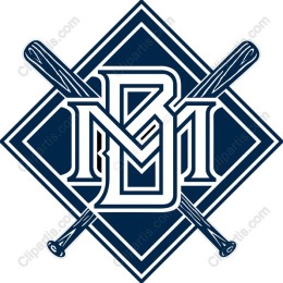 Baseball Lettermark Logo with Crossed Bats