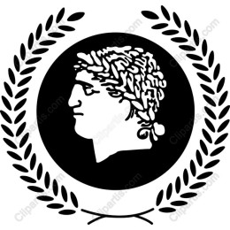 Elegant Classical Bust in Laurel Wreath