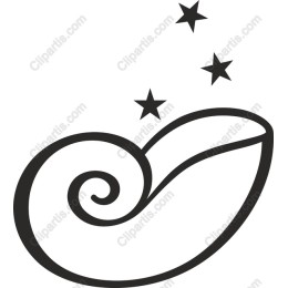 Elegant Spiral Shell with Stars