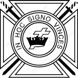 Crown Emblem with Swords - In Hoc Signo Vinces