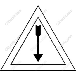 Warning Icon - Downward Arrow in Triangular