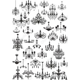 Chandelier Set - Elegant Black & White