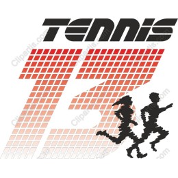 Dynamic Tennis Logo with Runners