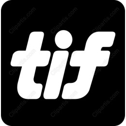 Stylish tif Icon on Black Background