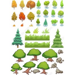  Tree and Landscape Clipart Bundle