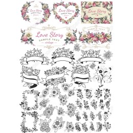 Love Story Vintage Clipart Set
