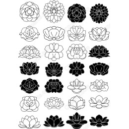 Lotus Flower Clipart Set