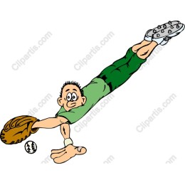 Dynamic Diving Baseball Player