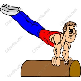 Dynamic Male Gymnast on Pommel Horse