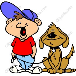 Playful Boy and Dog