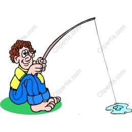 Cheerful Boy Fishing