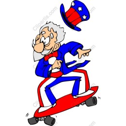 Patriotic Skateboarding Grandpa