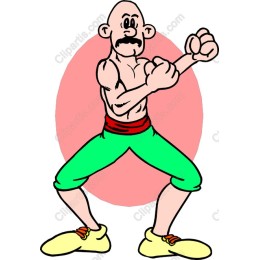 Dynamic Muscular Boxer Cartoon