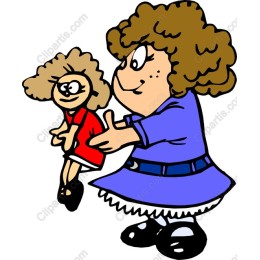 Joyful Girl with Doll
